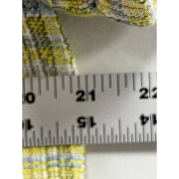 Maison d'Amelie Paris Tweed Buttons Short Sleeve Blazer Jacket Yellow Multi,L - Picture 5 of 7